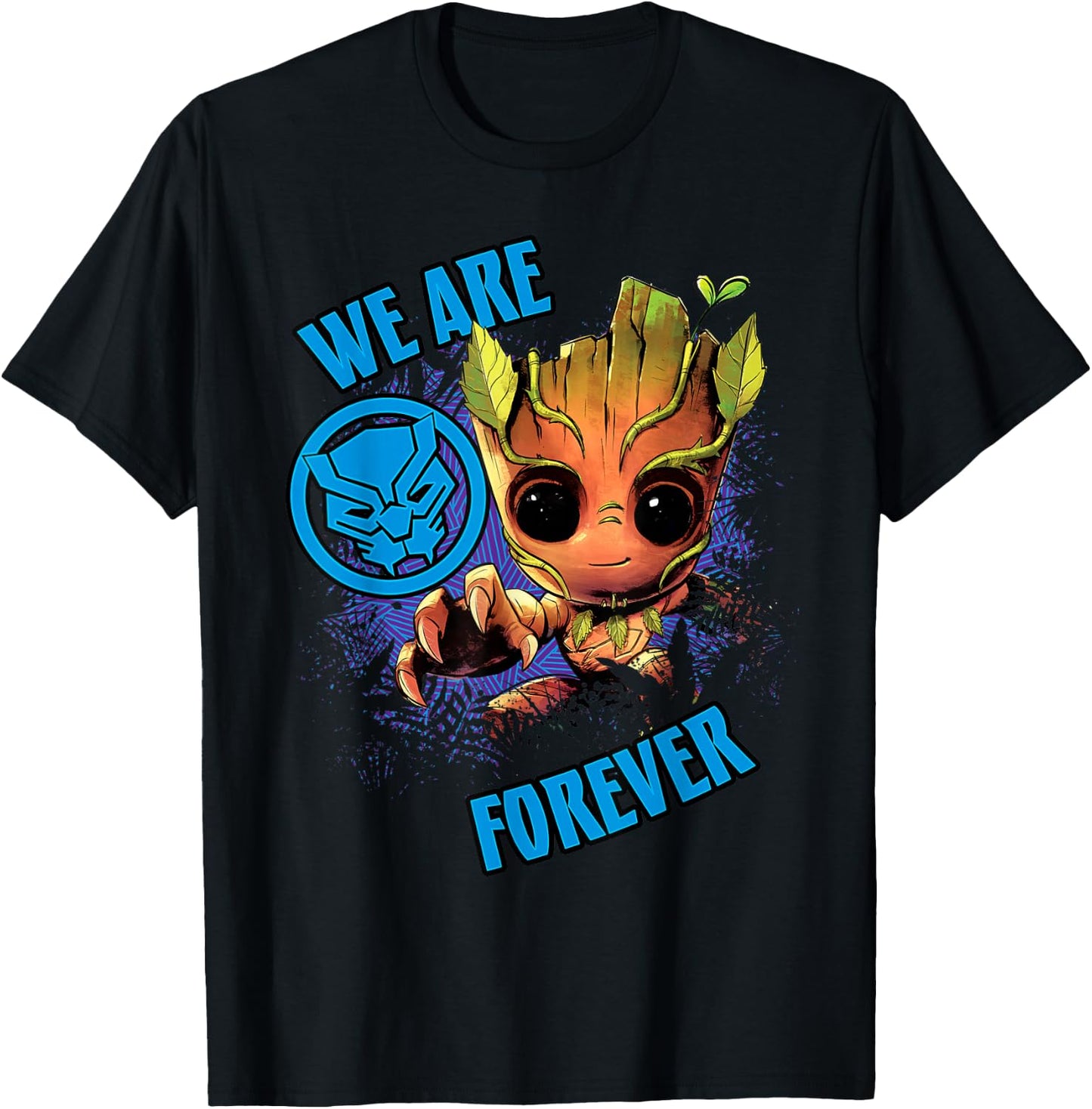 Marvel 85th Anniversary Groot Black Panther We Are Forever T-Shirt - T-Shirt | Black