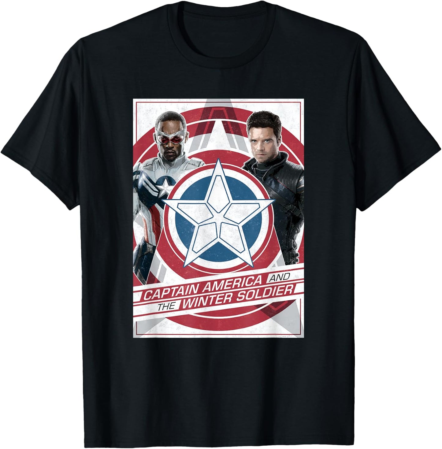 Marvel Captain America and the Winter Soldier Sam and Bucky T-Shirt - T-Shirt | Black