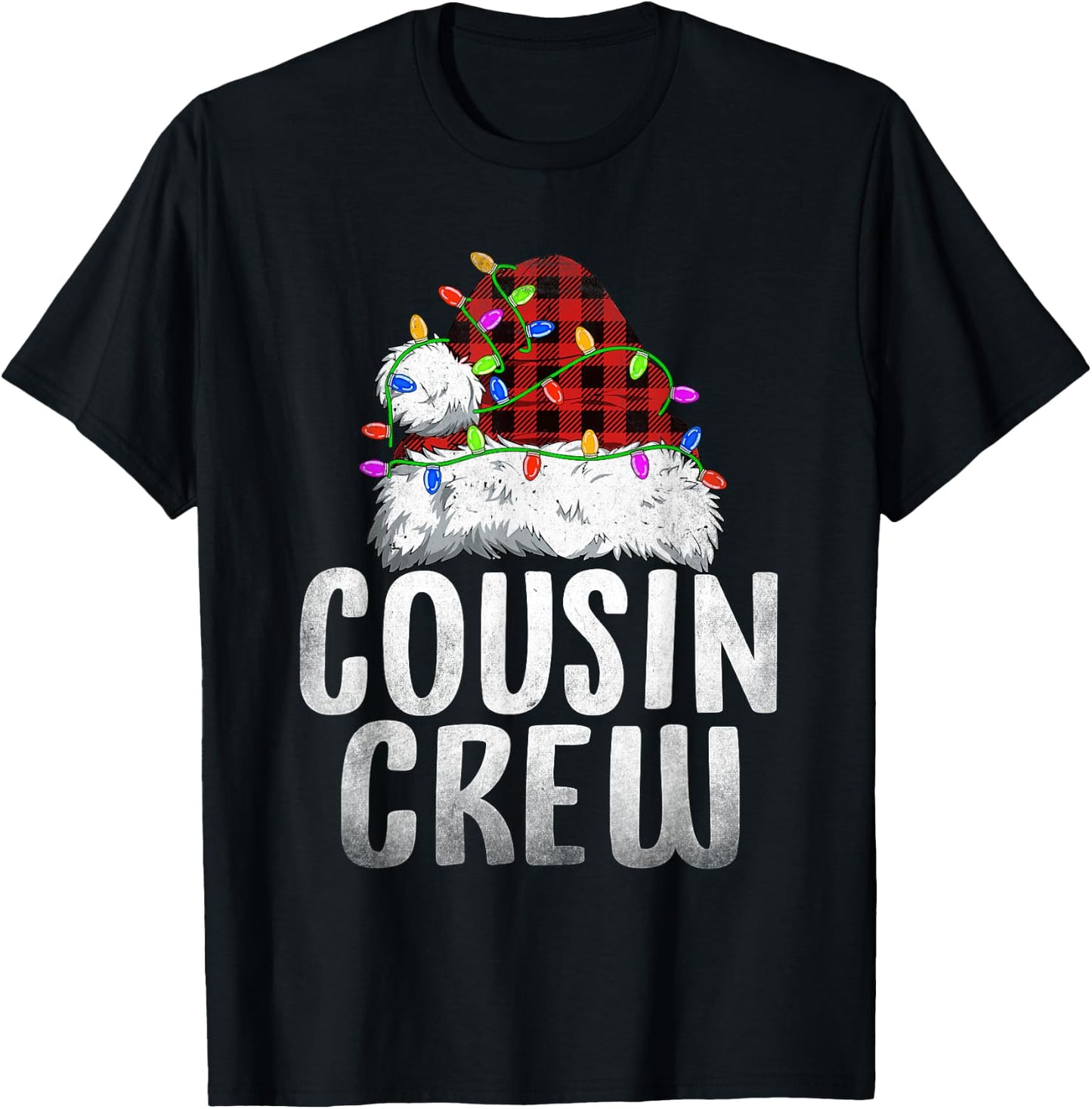 Christmas Cousin Crew Santa Xmas Family Matching Pajamas T-Shirt - T-Shirt | Black