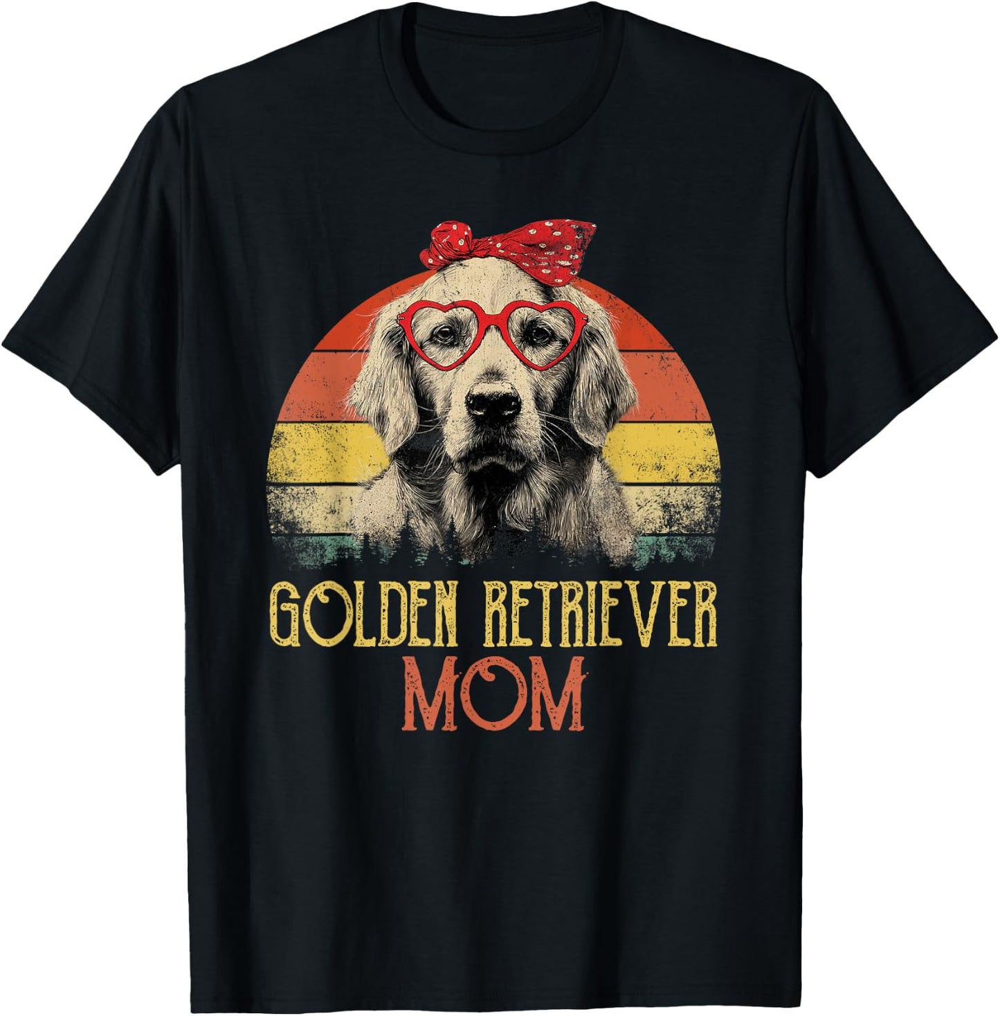 Golden Retriever Mom Dog Retro Vintage Design Damen T-Shirt - T-Shirt | Black