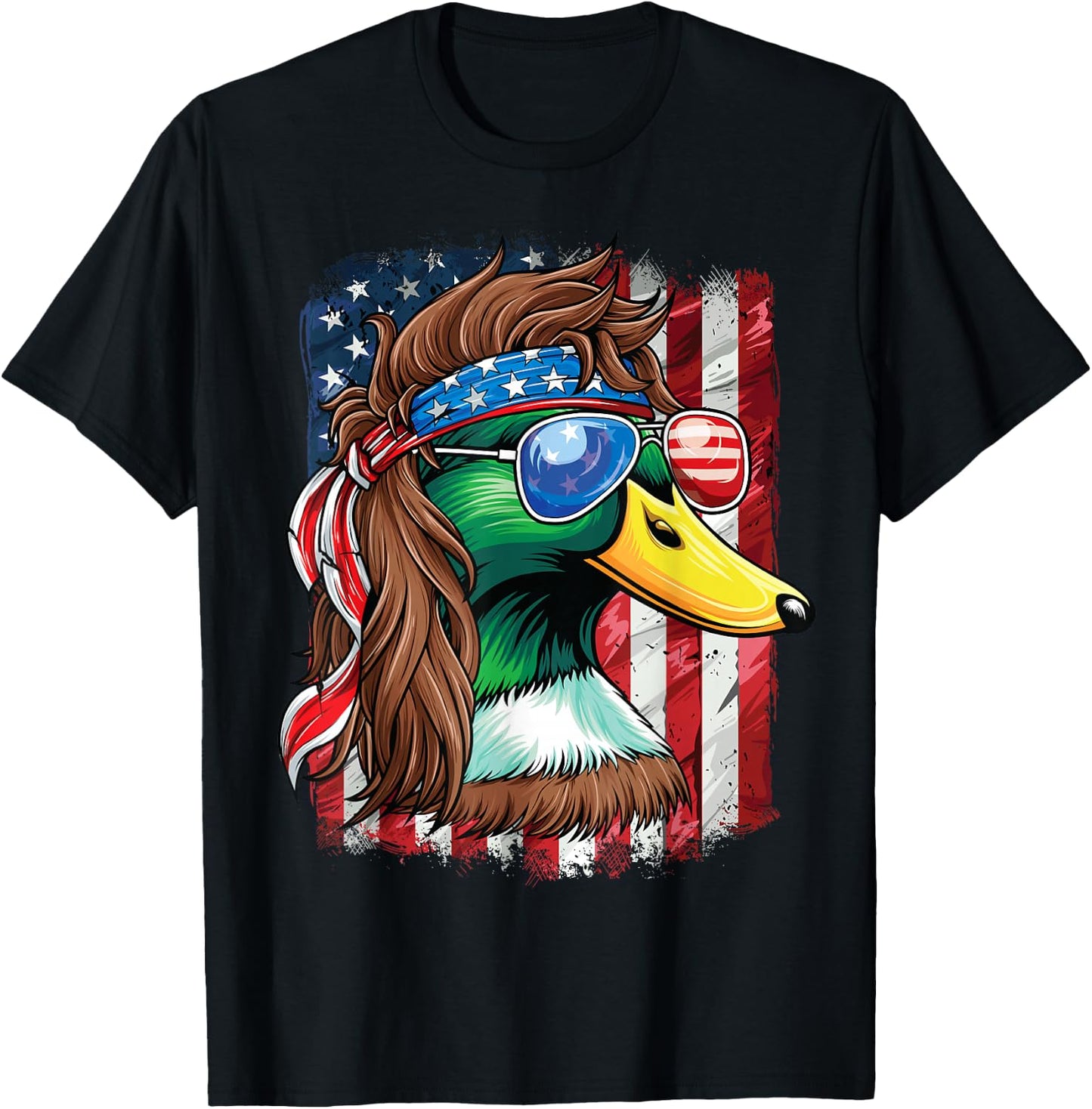 Duck Hunter American Flag Waterfowl Hunting T-Shirt - T-Shirt | Black