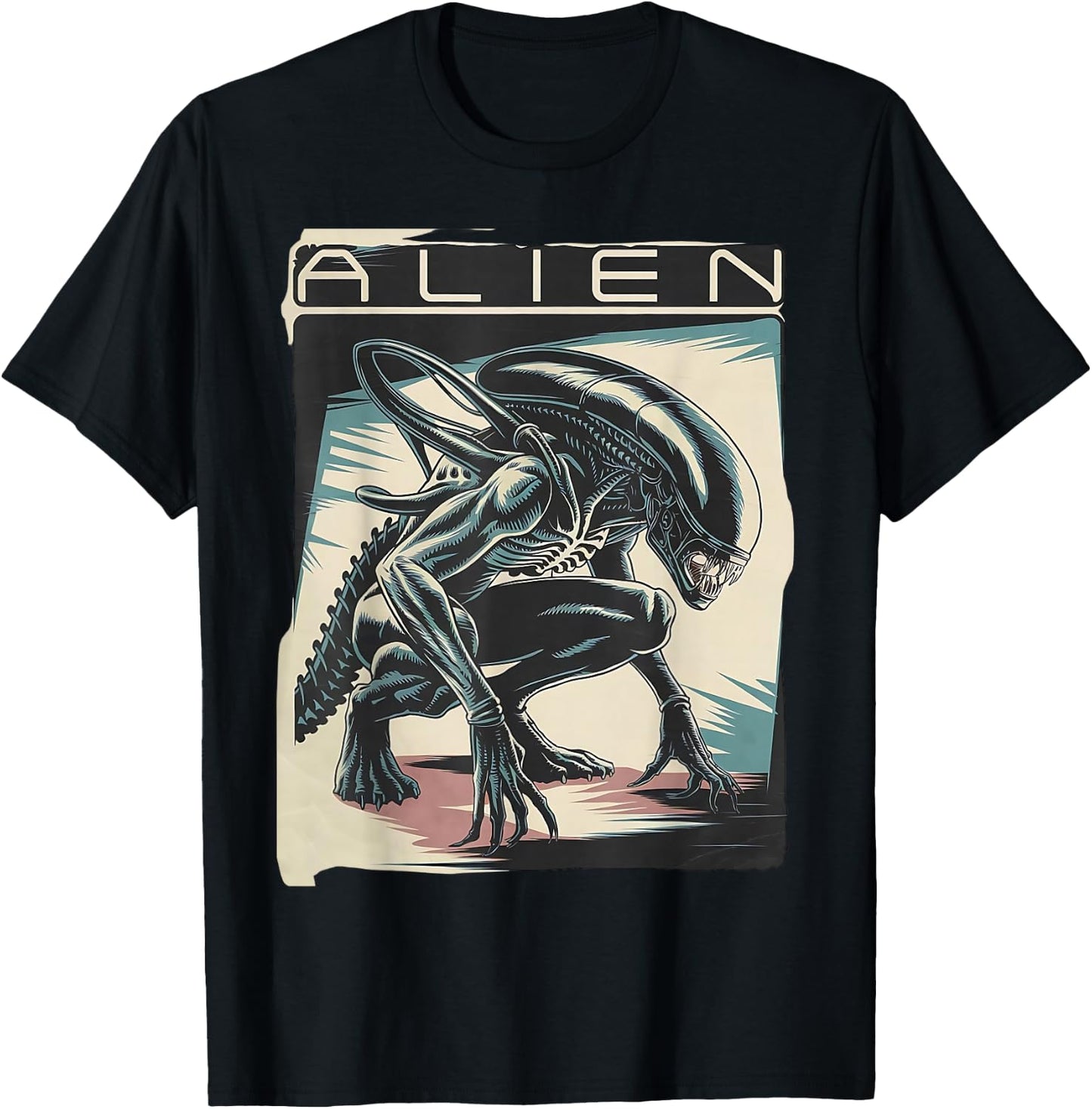 Xenomorph Alien Illustrated Poster, Black, S T-Shirt - T-Shirt | Black