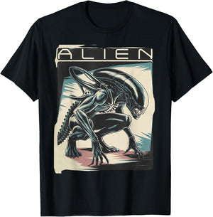 Xenomorph Alien Illustrated Poster, Black, S T-Shirt - T-Shirt | Black