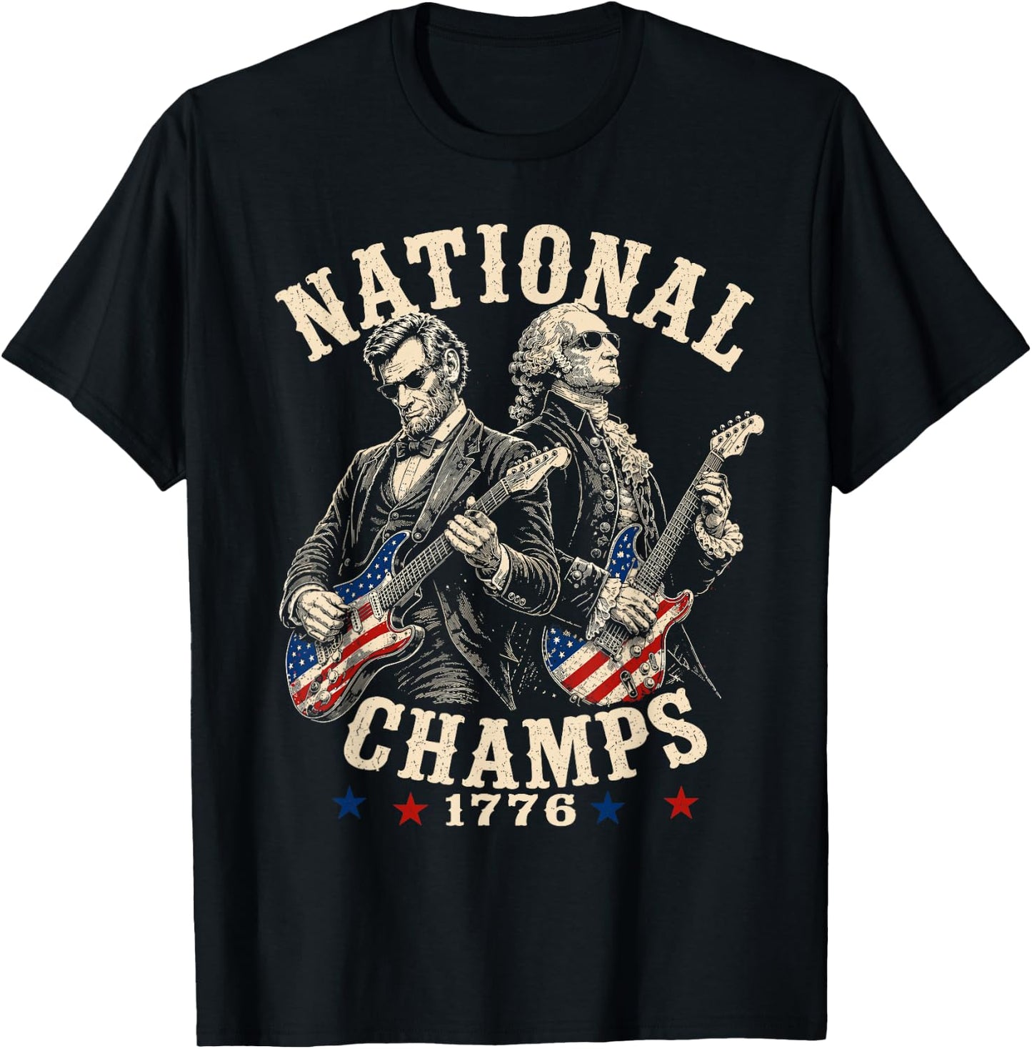 1776 National Champions Patriotic America 250th Anniversary T-Shirt - T-Shirt | Black