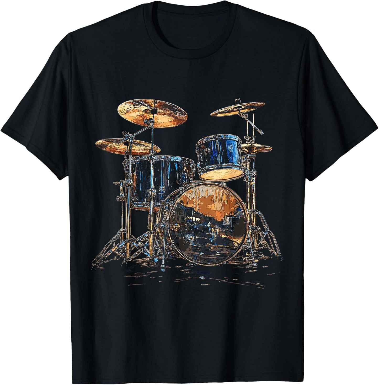 Musical Instrument Drum Set , Black, S T-Shirt - T-Shirt | Black