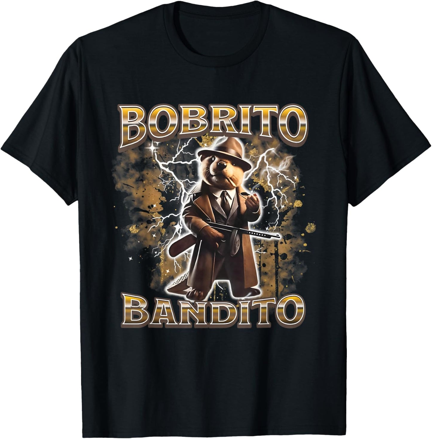 Bobrito Bandito Beaver Design T-Shirt - T-Shirt | Black