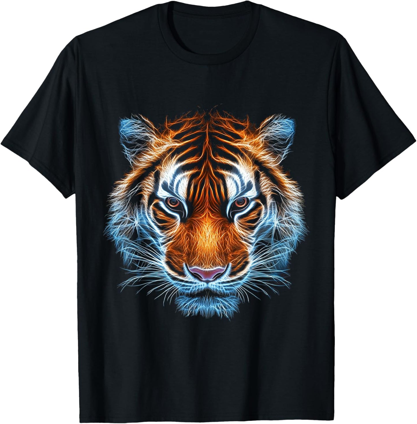 Tiger Animal Graphic Artwork Tiger , black T-Shirt - T-Shirt | Black