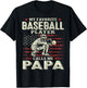 My Favorite Baseball Player Calls Me Papa Flag Father's Day T-Shirt - T-Shirt | Black