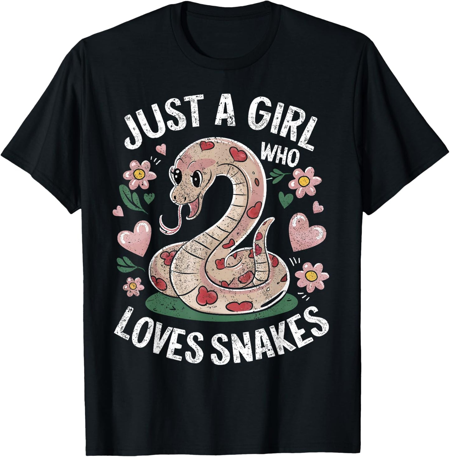 Girl Who Loves Snakes T-Shirt - T-Shirt | Black