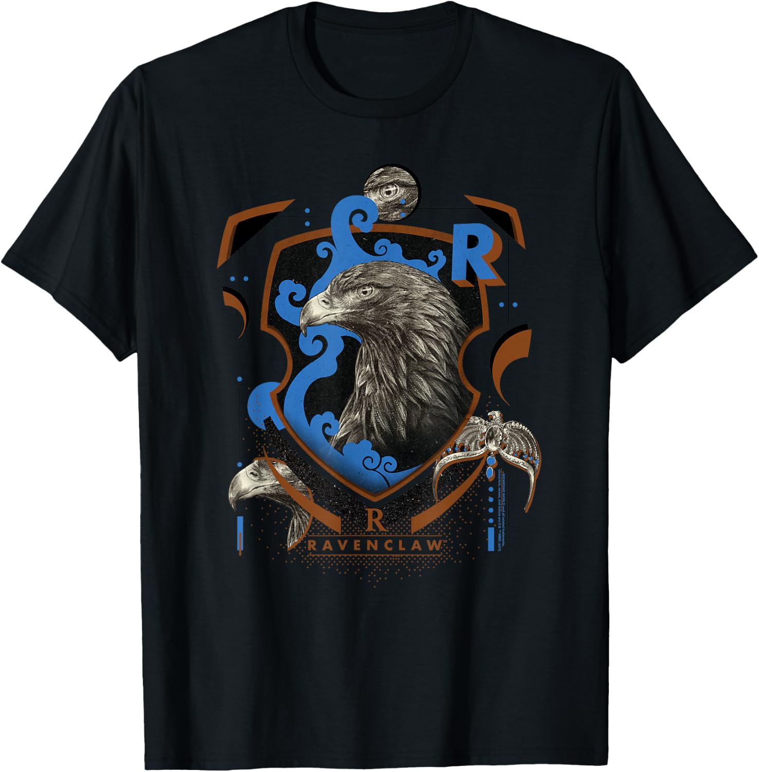 Harry Potter Ravenclaw Shield Realistic Eagle T-Shirt - T-Shirt | Black