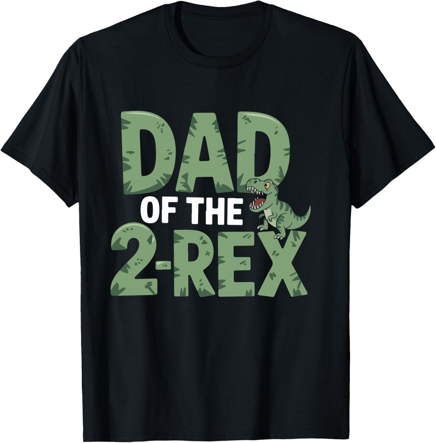 Dad Of The 2-Rex Dinosaur Humor T-Shirt - T-Shirt | Black