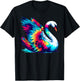 Cool Swan Bird Spirit Animal Illustration Tie Dye Art T-Shirt - T-Shirt | Black