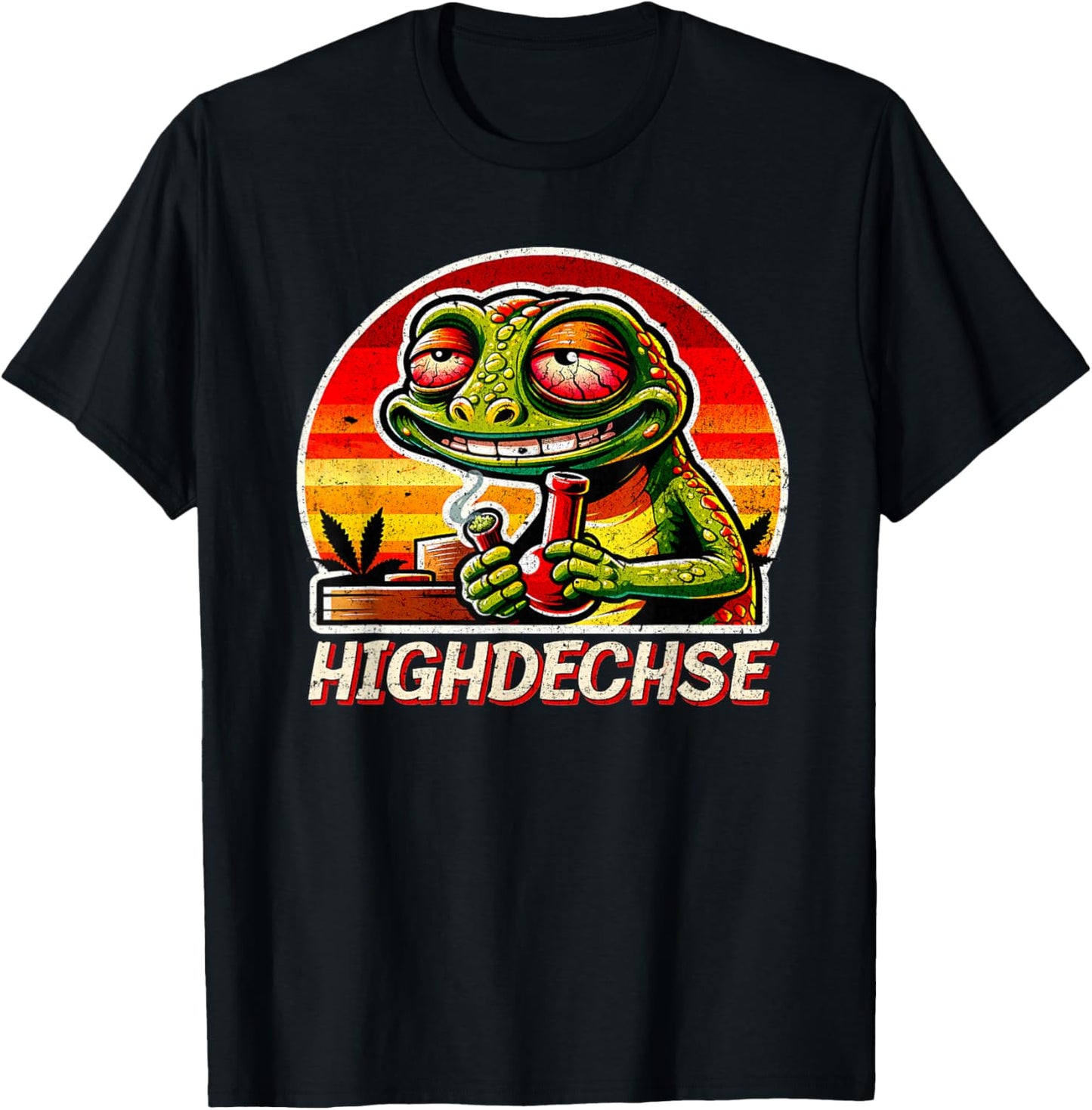 Cannabis Legalisation Kiffen Funny Lizard , black T-Shirt - T-Shirt | Black