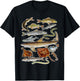 Sea Animals - Fish Sharks and Eels Illustration T-Shirt - T-Shirt | Black