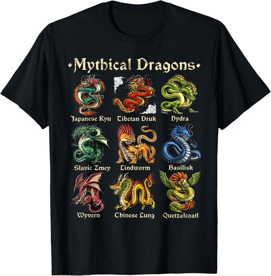 Dragons Mythical Creature Dragon T-Shirt - T-Shirt | Black