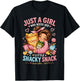 Just a Girl Who Needs Her Little Snacky Snack Foodie Snack T-Shirt - T-Shirt | Black