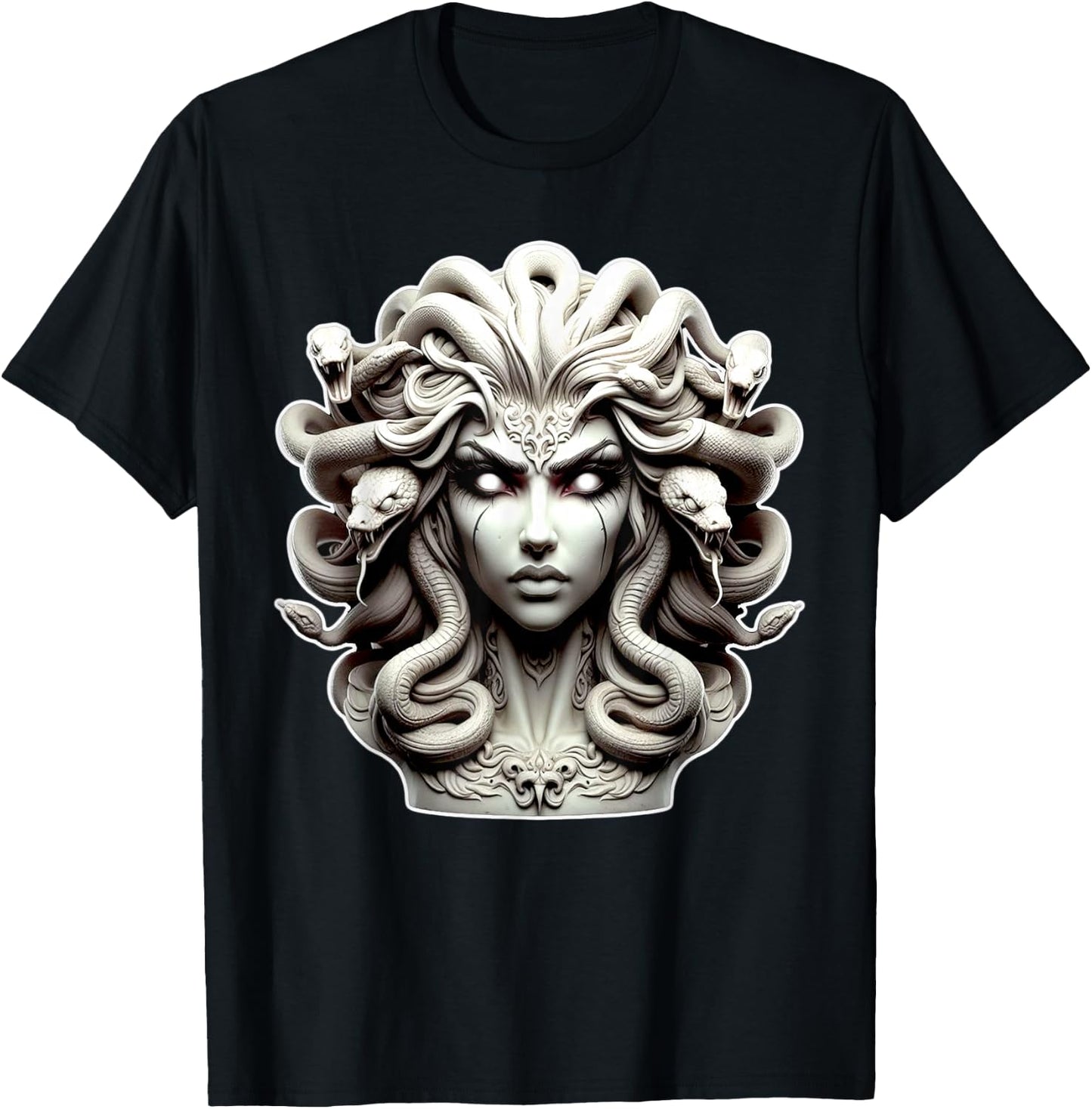 Medusa x Snake Serpent x Greek Goddess T-Shirt - T-Shirt | Black