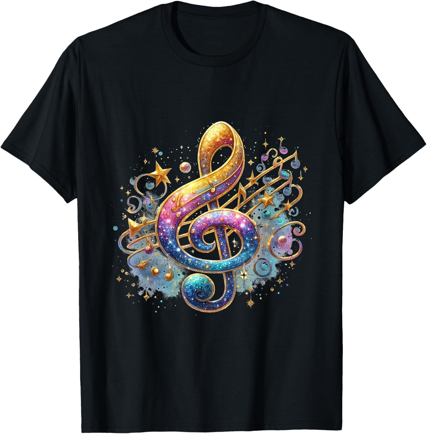 Musician Musical Note - Treble Blue Bass Singer Melody Purple T-Shirt - T-Shirt | Black