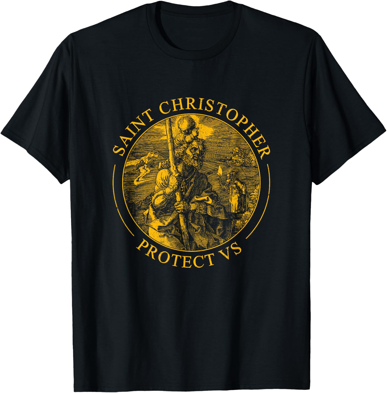 San Cristóbal Travel Patron Saint Christopher Protect Us T-Shirt - T-Shirt | Black