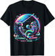 Cosmic Encounter - Astronaut Meets Space Mermaid Psychedelic T-Shirt - T-Shirt | Black