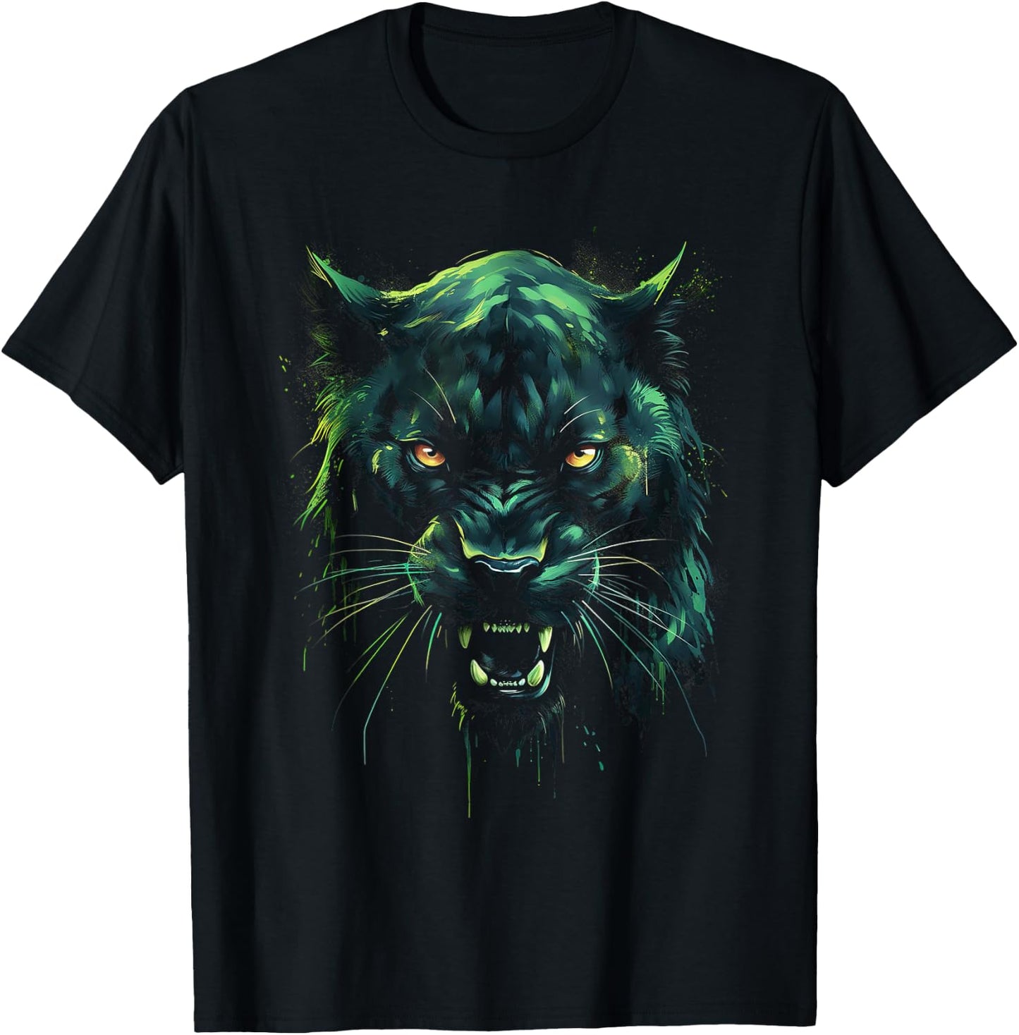 Panther with beautiful green eyes black panthers T-Shirt - T-Shirt | Black
