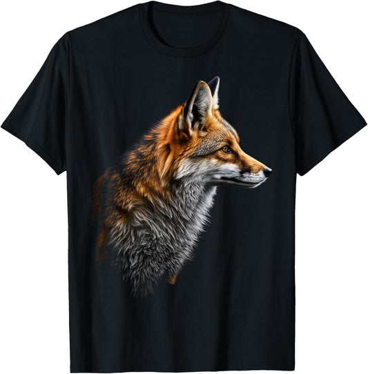 Fox Art Animal Lovers Motif , black T-Shirt - T-Shirt | Black