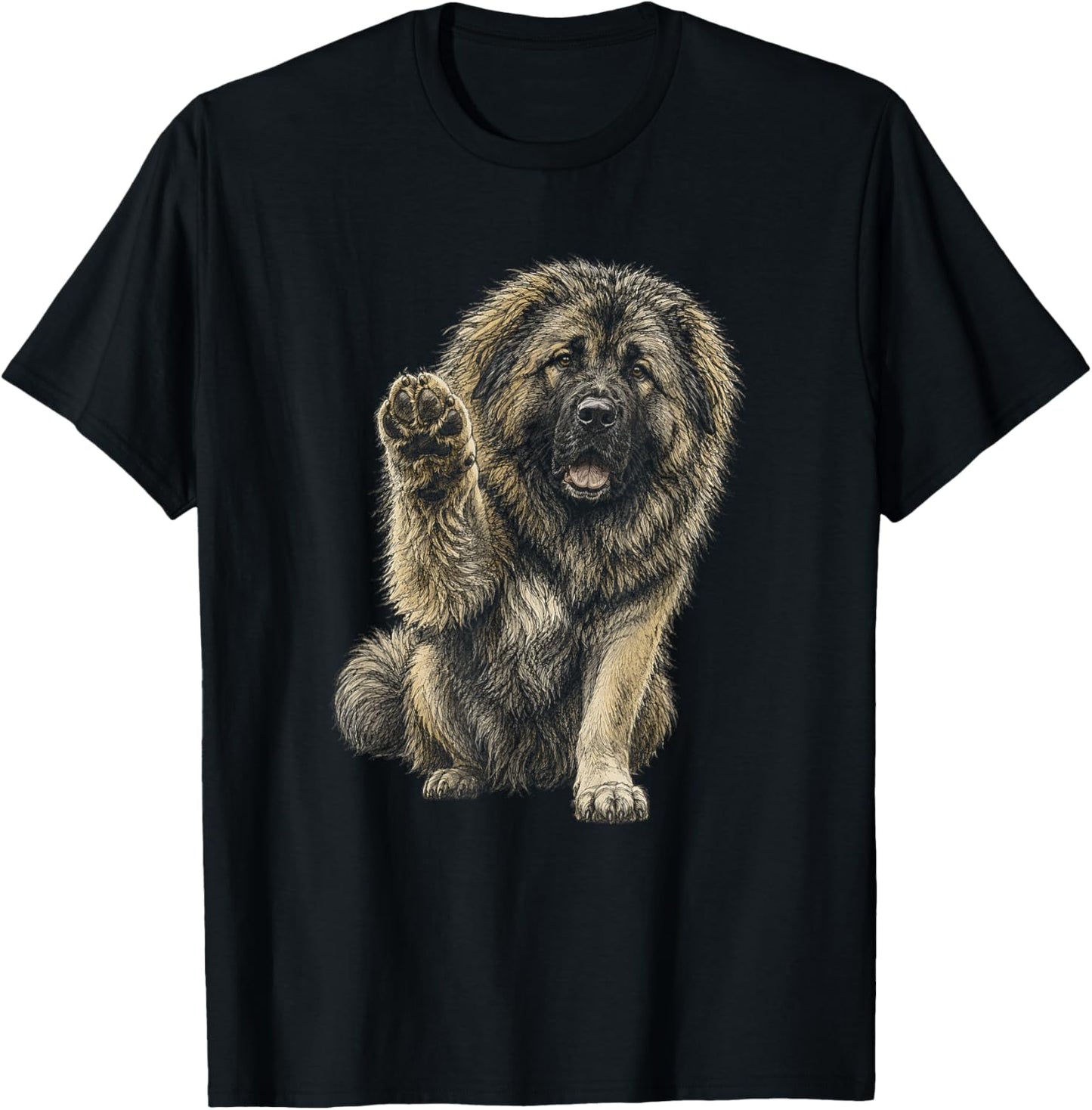 Caucasian Shepherd Dog Artwork Design T-Shirt - T-Shirt | Black