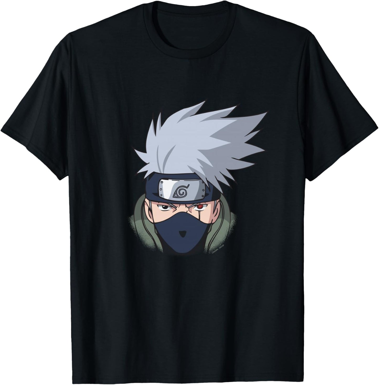 Naruto Shippuden Kakashi Oversized Portrait Anime Manche Longue T-Shirt - T-Shirt | Black