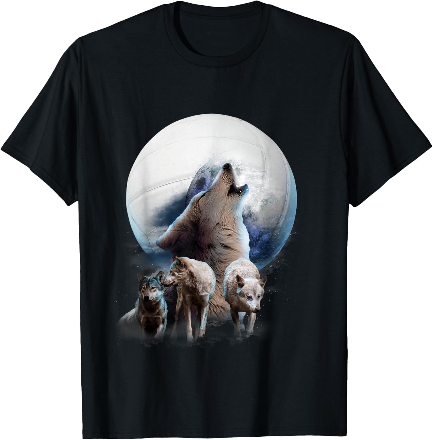 Volleyball Wolf Theme Classic , Black, Small T-Shirt - T-Shirt | Black