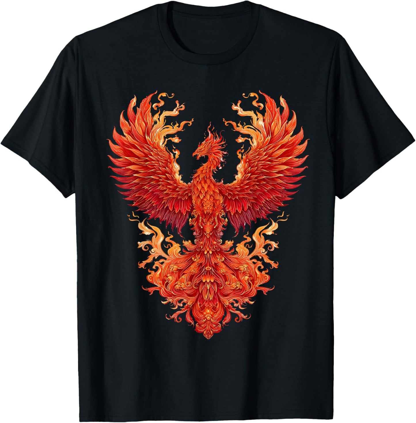 Flaming Dragon Mythical Creature T-Shirt - T-Shirt | Black