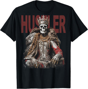 Backprint Streetwear Mode Vintage Damen Herren Schädel Skull T-Shirt - T-Shirt | Black