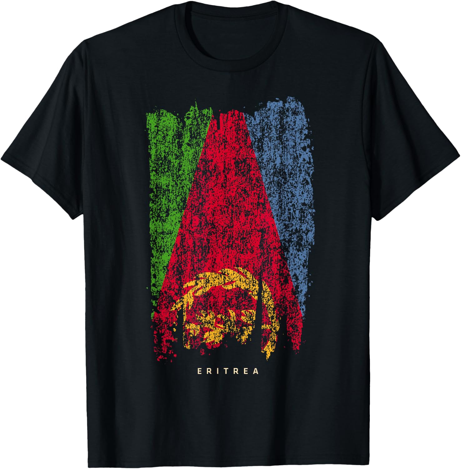 Vintage Eritrea Retro Eritrean Flag Shirt T-Shirt - T-Shirt | Black
