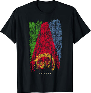 Vintage Eritrea Retro Eritrean Flag Shirt T-Shirt - T-Shirt | Black