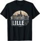 Souvenir Vintage Lille Landscape Retro , Black, S T-Shirt - T-Shirt | Black