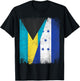 Half Bahamas Honduras Split Flag Bahamian Pride Roots T-Shirt - T-Shirt | Black