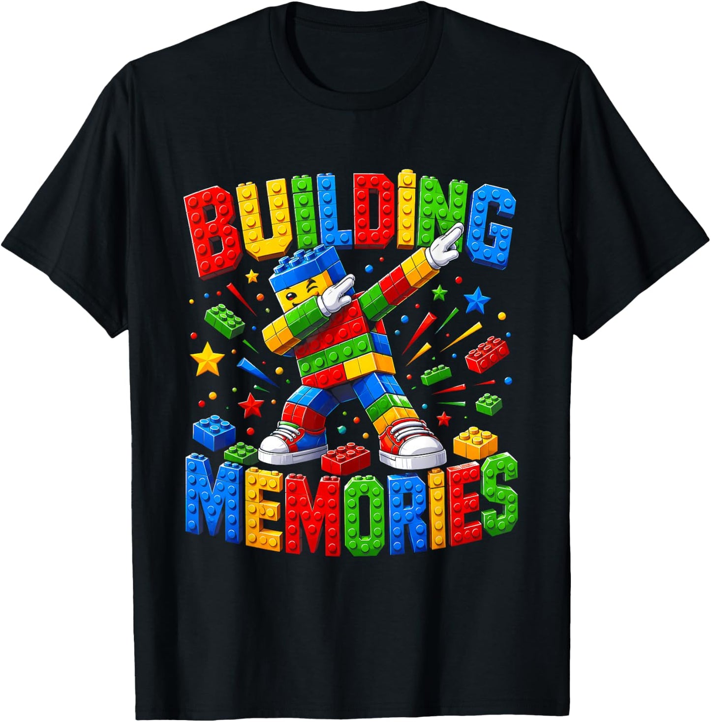 Building Memories Master Builder Dabbing Bricks Toys Blocks T-Shirt - T-Shirt | Black