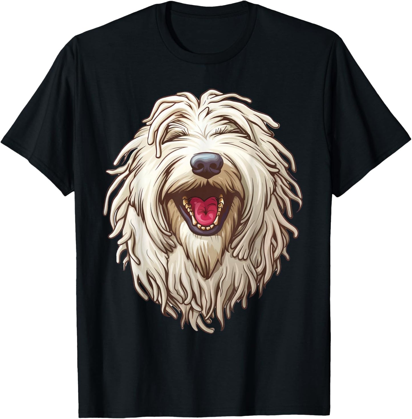 Komondor | Hungarian sheepdog | Cartoon Artwork T-Shirt - T-Shirt | Black