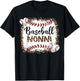 Baseball Nonni Vintage Leopard Baseball Pride T-Shirt - T-Shirt | Black