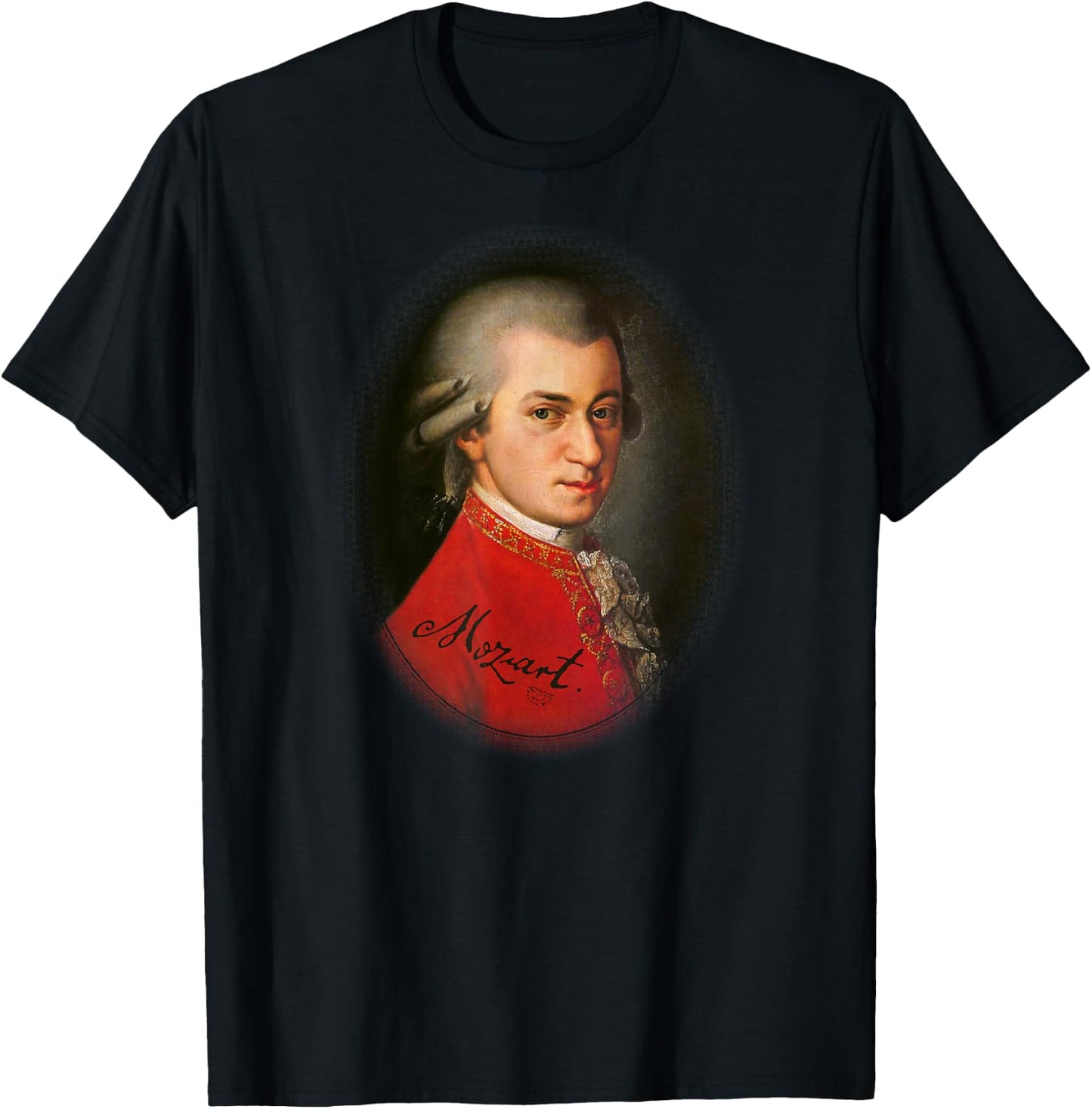 Mozart Portrait Classical Music Lover Vintage Art T-Shirt - T-Shirt | Black