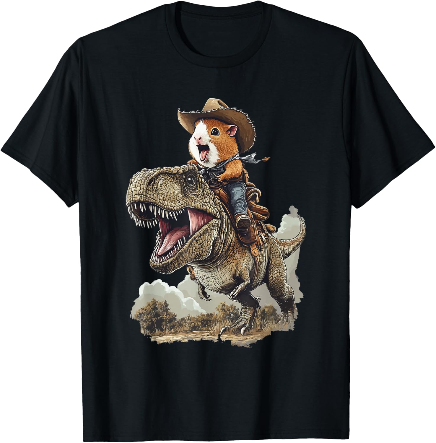 Guinea Pig Rex Cowboy T-Shirt - T-Shirt | Black