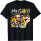 Holy Cow I’m 7 Years Old Dairy Cow Sunflowers 7th Birthday T-Shirt - T-Shirt | Black