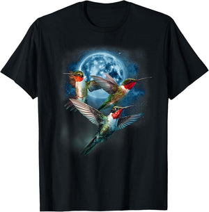 Hummingbird Shirt - Howling at the Moon Hummingbird T-Shirt - T-Shirt | Black