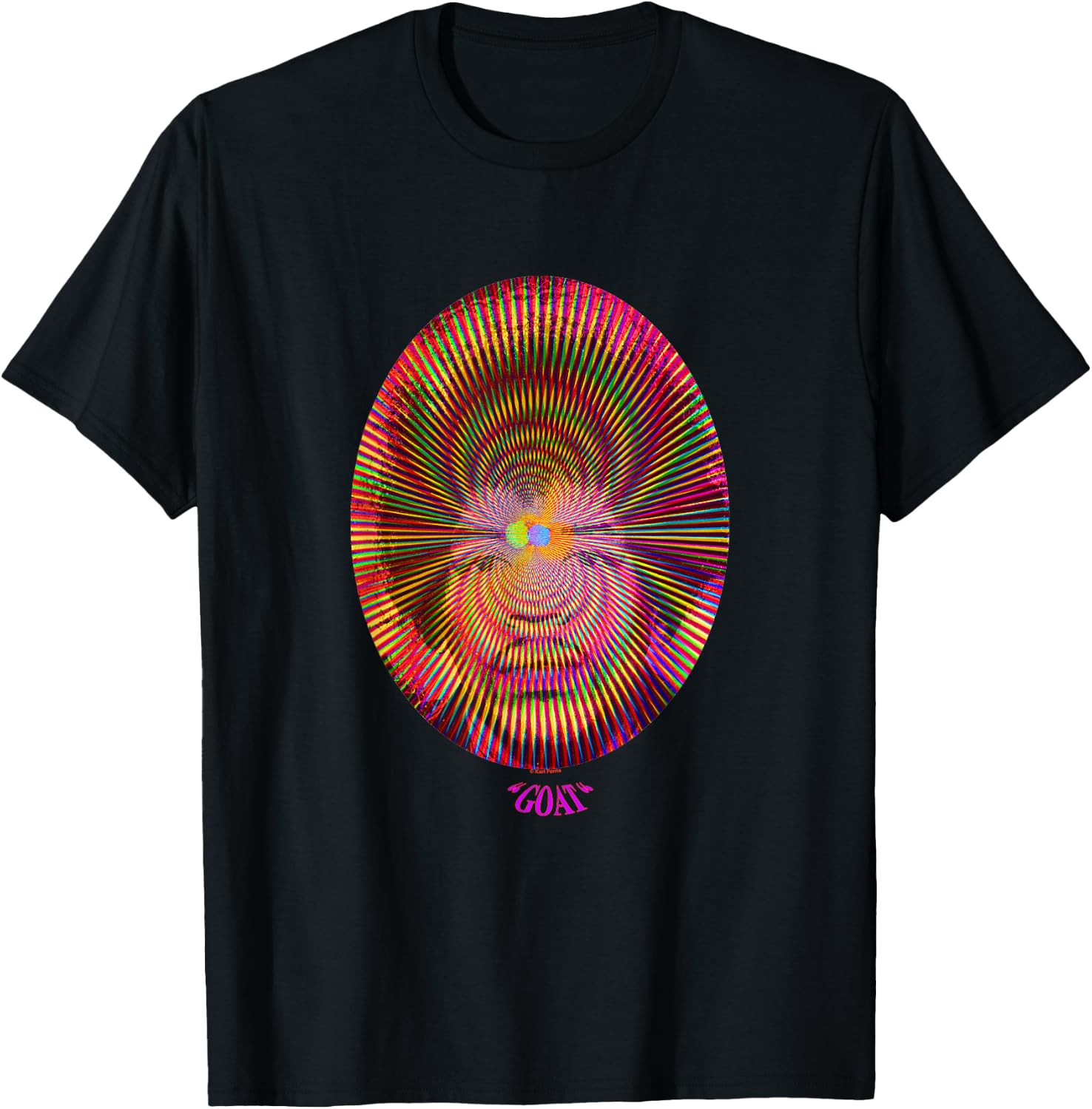 Jimi Hendrix Psychedelic Third Eye GOAT Karl Ferris T-Shirt - T-Shirt | Black