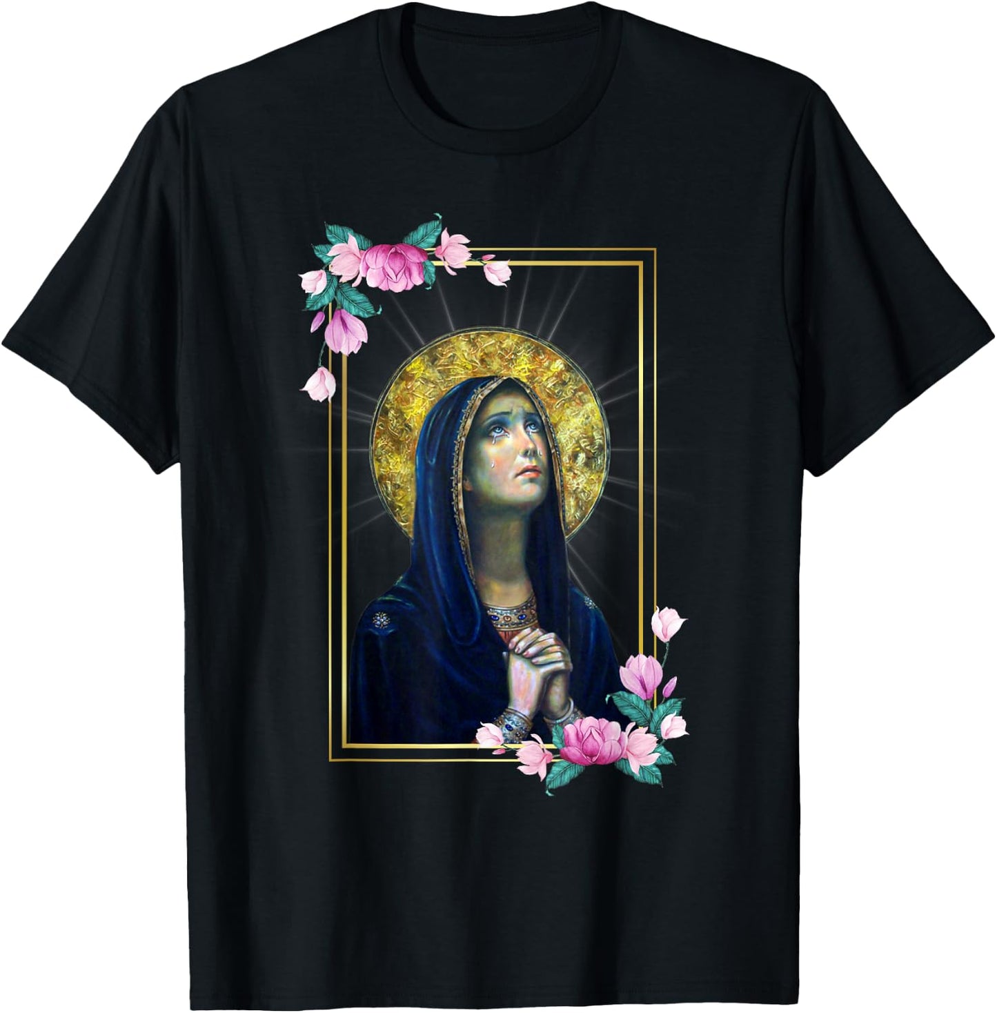 Our Lady of Sorrows Dolours Piety Mater Dolorosa Virgin Mary T-Shirt - T-Shirt | Black