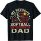 Fathers Day My Favorite Softball Player Calls Me Dad US Flag T-Shirt - T-Shirt | Black