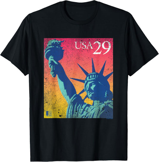 USPS Statue of Liberity Stamp T-Shirt - T-Shirt | Black