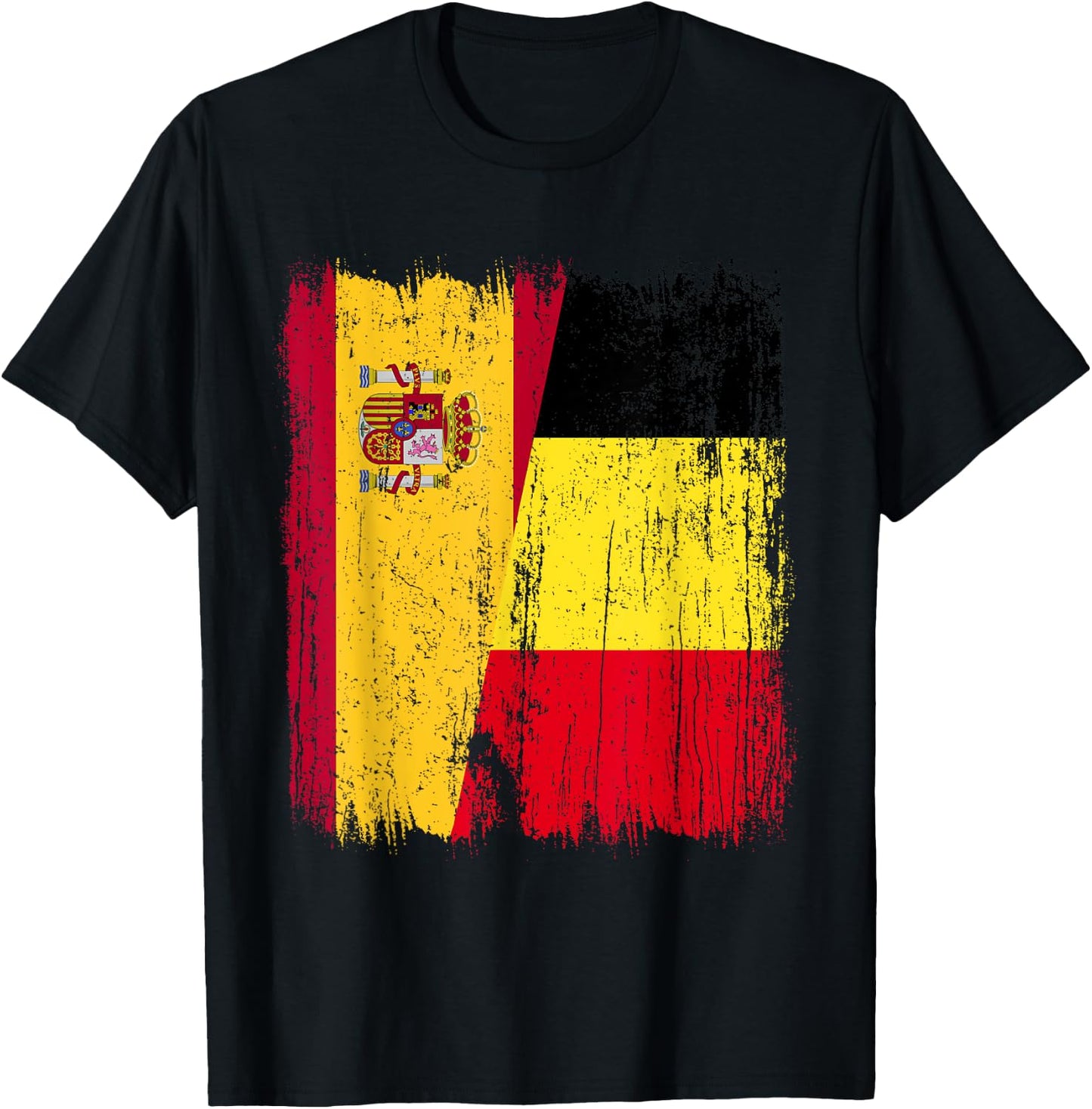 Espagne Belgique Demi Drapeau Espagne Belge Jersey T-Shirt - T-Shirt | Black