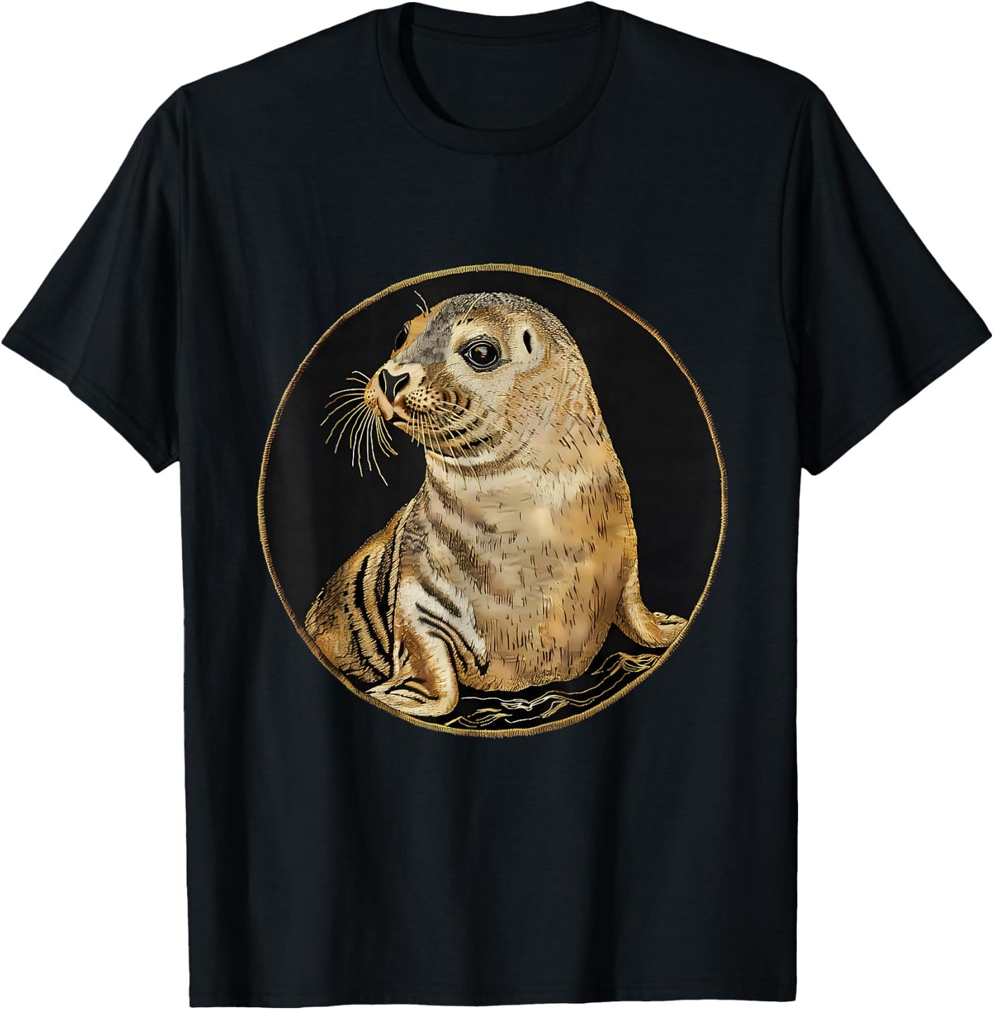 Seal Ocean Sea Animal Marine Mammal Motif Seal Lover T-Shirt - T-Shirt | Black