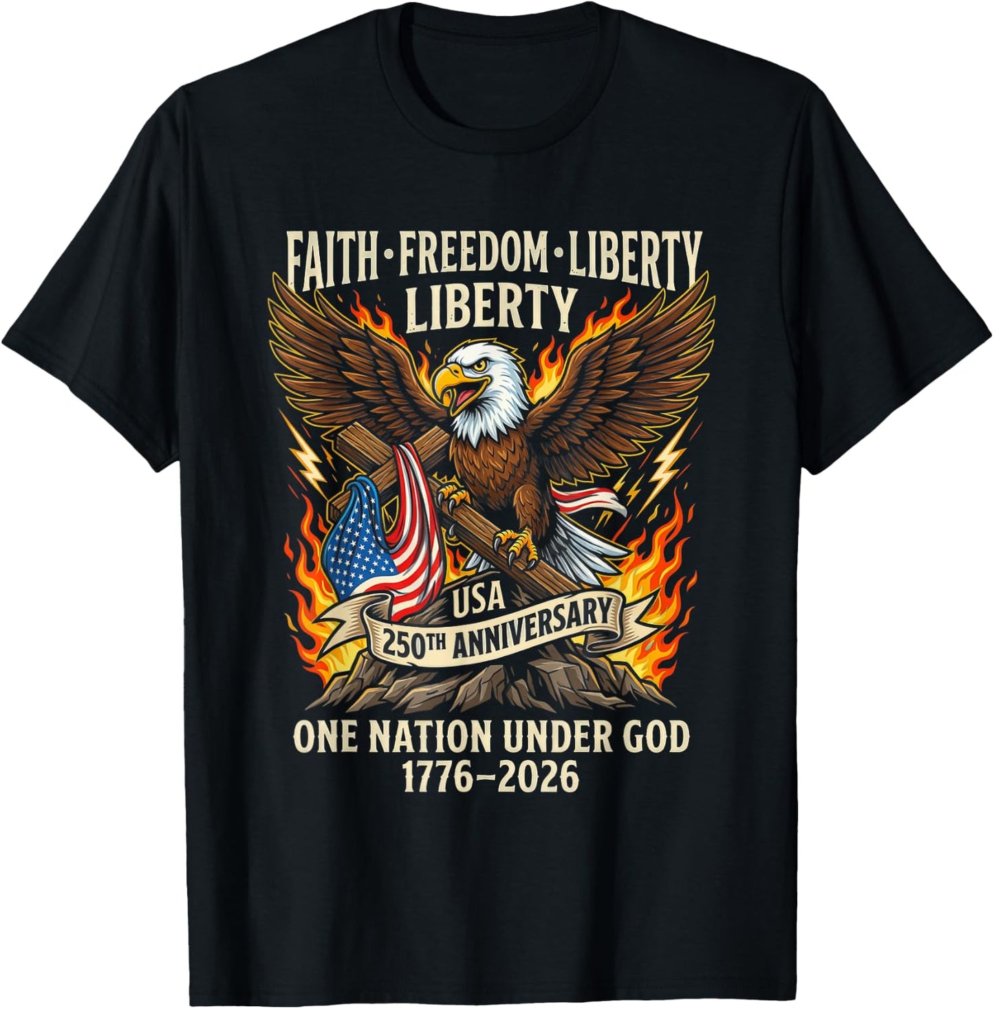USA 250th Anniversary T-Shirt - T-Shirt | Black