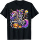 Skeleton Riding Skeleton Unicorn Halloween Costume T-Shirt - T-Shirt | Black